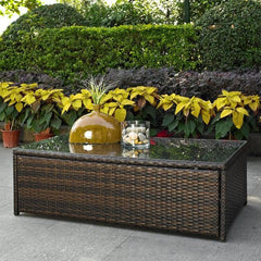 Crosley Palm Harbor Outdoor Wicker Coffee Table Brown - CO7201-BR - The Home Selection
