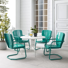 Crosley Ridgeland 104.50 Inch 5pc Outdoor Metal Dining Set - KO10015 - The Home Selection