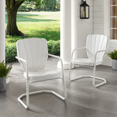 Crosley Ridgeland 23.25 Inch 2pc Outdoor Metal Armchair Set - CO1031 - The Home Selection