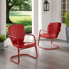 Crosley Ridgeland 23.25 Inch 2pc Outdoor Metal Armchair Set - CO1031 - The Home Selection