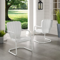 Crosley Ridgeland 23.25 Inch 2pc Outdoor Metal Armchair Set - CO1031 - The Home Selection