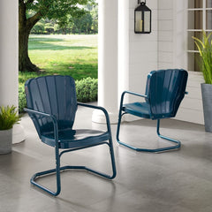 Crosley Ridgeland 23.25 Inch 2pc Outdoor Metal Armchair Set - CO1031 - The Home Selection
