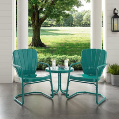 Crosley Ridgeland 3pc Outdoor Metal Armchair Set - KO10012 - The Home Selection