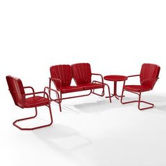 Crosley Ridgeland 4pc Outdoor Metal Conversation Set - KO10022 - The Home Selection