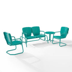Crosley Ridgeland 4pc Outdoor Metal Conversation Set - KO10022 - The Home Selection