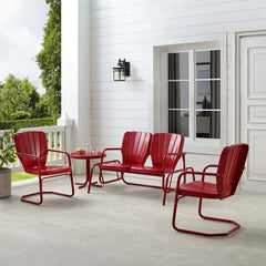 Crosley Ridgeland 4pc Outdoor Metal Conversation Set - KO10022 - The Home Selection