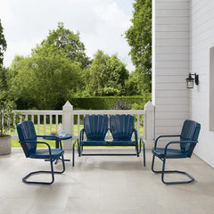 Crosley Ridgeland 4pc Outdoor Metal Conversation Set - KO10022 - The Home Selection