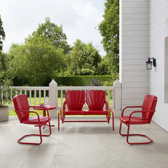 Crosley Ridgeland 4pc Outdoor Metal Conversation Set - KO10022 - The Home Selection