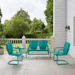 Crosley Ridgeland 4pc Outdoor Metal Conversation Set - KO10022 - The Home Selection