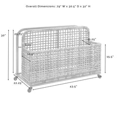 Crosley Ridley Outdoor Wicker And Metal Pool Storage Caddy - CO7308BR-GY - The Home Selection