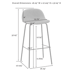 Crosley Riley 2pc Bar Stool Set - CF501729 - The Home Selection