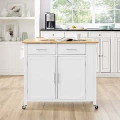 Crosley Savannah 42 Inch Wood Top Full-Size Kitchen Island/Cart - CF3029NA - The Home Selection