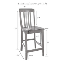 Crosley School House 18.25 Inch 2pc Counter Stool Set - CF500324 - The Home Selection