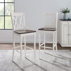 Crosley Shelby 18 Inch 2pc Bar Stool Set - CF501030-WH - The Home Selection