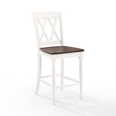Crosley Shelby 18 Inch 2pc Counter Stool Set Distressed-White - CF501024-WH - The Home Selection