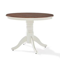 Crosley Shelby 42 Inch Round Dining Table Distressed-White - KF33100WH - The Home Selection