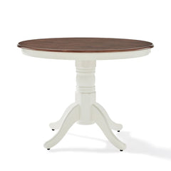 Crosley Shelby 42 Inch Round Dining Table Distressed-White - KF33100WH - The Home Selection