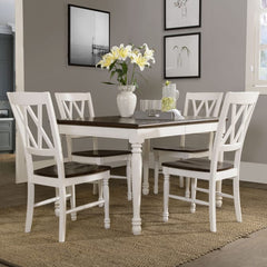Crosley Shelby 5pc Dining Set Distressed-White - KF20003-WH - The Home Selection