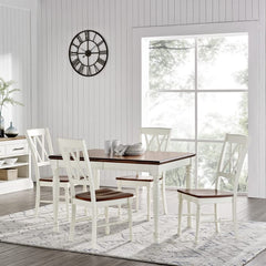 Crosley Shelby 5pc Dining Set Distressed-White - KF20003-WH - The Home Selection