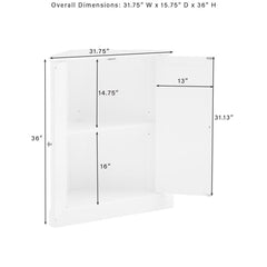 Crosley Shoreline Stackable Corner Pantry White - CF3118-WH - The Home Selection