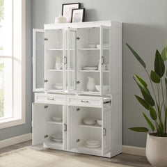 Crosley Stanton 2pc Glass Door Pantry Set White - KF33034WH - The Home Selection