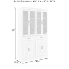 Crosley Stanton 2pc Glass Door Pantry Set White - KF33034WH - The Home Selection