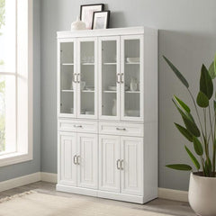 Crosley Stanton 2pc Glass Door Pantry Set White - KF33034WH - The Home Selection