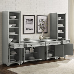 Crosley Tara 3pc Sideboard And Bookcase Set - KF33014 - The Home Selection