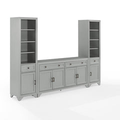 Crosley Tara 3pc Sideboard And Bookcase Set - KF33014 - The Home Selection