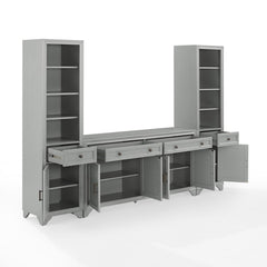 Crosley Tara 3pc Sideboard And Bookcase Set - KF33014 - The Home Selection