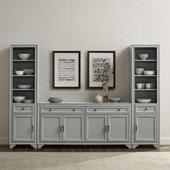 Crosley Tara 3pc Sideboard And Bookcase Set - KF33014 - The Home Selection