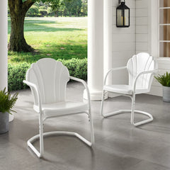 Crosley Tulip 24.50 Inch 2pc Outdoor Metal Armchair Set - CO1029 - The Home Selection