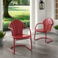 Crosley Tulip 24.50 Inch 2pc Outdoor Metal Armchair Set - CO1029 - The Home Selection
