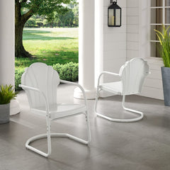 Crosley Tulip 24.50 Inch 2pc Outdoor Metal Armchair Set - CO1029 - The Home Selection