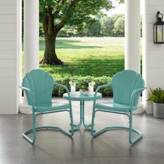 Crosley Tulip 3pc Outdoor Metal Armchair Set - KO10011 - The Home Selection