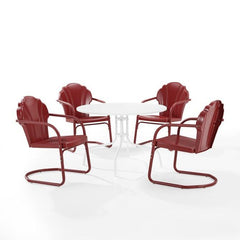 Crosley Tulip 98 Inch 5pc Outdoor Metal Dining Set - KO10014 - The Home Selection