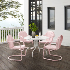 Crosley Tulip 98 Inch 5pc Outdoor Metal Dining Set - KO10014 - The Home Selection