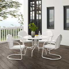 Crosley Tulip 98 Inch 5pc Outdoor Metal Dining Set - KO10014 - The Home Selection