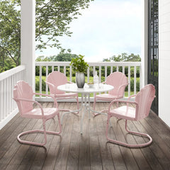Crosley Tulip 98 Inch 5pc Outdoor Metal Dining Set - KO10014 - The Home Selection