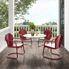 Crosley Tulip 98 Inch 5pc Outdoor Metal Dining Set - KO10014 - The Home Selection