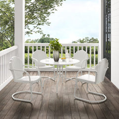 Crosley Tulip 98 Inch 5pc Outdoor Metal Dining Set - KO10014 - The Home Selection