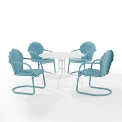 Crosley Tulip 98 Inch 5pc Outdoor Metal Dining Set - KO10014 - The Home Selection