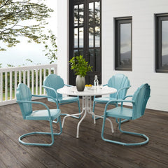 Crosley Tulip 98 Inch 5pc Outdoor Metal Dining Set - KO10014 - The Home Selection