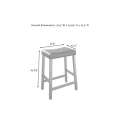 Crosley Upholstered Saddle Seat 2pc Counter Stool Set - CF500224 - The Home Selection
