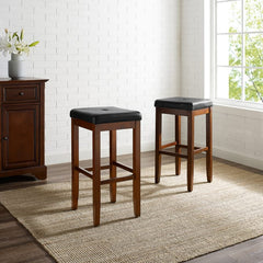 Crosley Upholstered Square Seat 2pc Bar Stool Set- CF500529 - The Home Selection