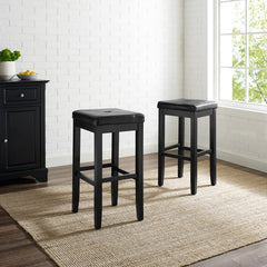 Crosley Upholstered Square Seat 2pc Bar Stool Set- CF500529 - The Home Selection