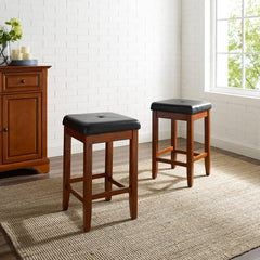 Crosley Upholstered Square Seat 2pc Counter Stool Set- CF500524 - The Home Selection