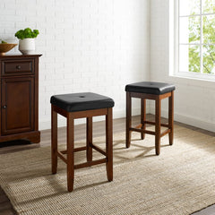 Crosley Upholstered Square Seat 2pc Counter Stool Set- CF500524 - The Home Selection