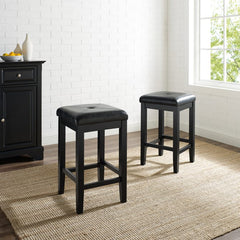 Crosley Upholstered Square Seat 2pc Counter Stool Set- CF500524 - The Home Selection