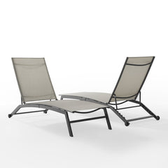 Crosley Weaver 2pc Outdoor Sling Chaise Lounge Set Light-gray - KO70390MB-LG - The Home Selection